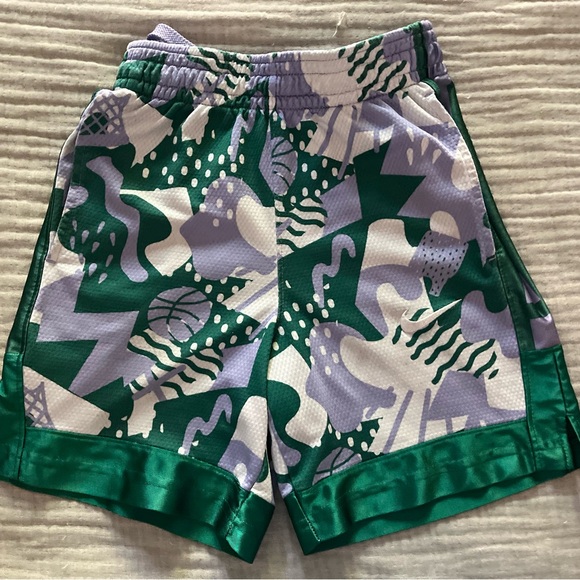 Nike Dri-FIT Green and Purple Shorts - Picture 1 of 3